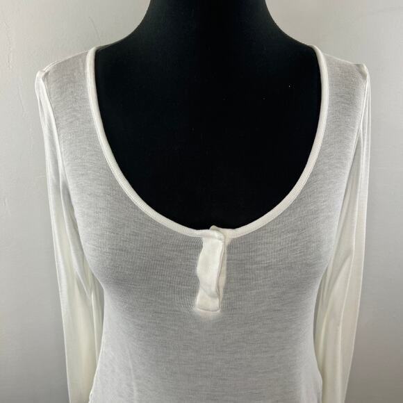 T Alexander Wang Henley White Rayon Knitted Scoop Neck Top Size Medium M - Picture 3 of 8